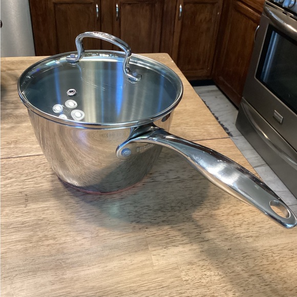 Belgique 2.5Qt Copper Bottom Stainless Sauce Pan & Glass Lid #10869 - Picture 1 of 5